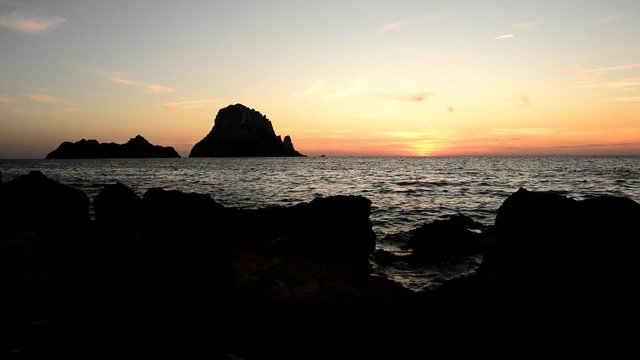 Sunset in Es Vedra from the Ibiza hort bay