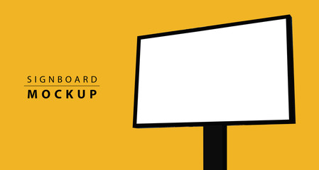 billboard blank mockup and template empty frame for logo or text on exterior street advertising...