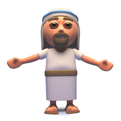 Holy Jesus Christ son of God with arms outspread, 3d illustration