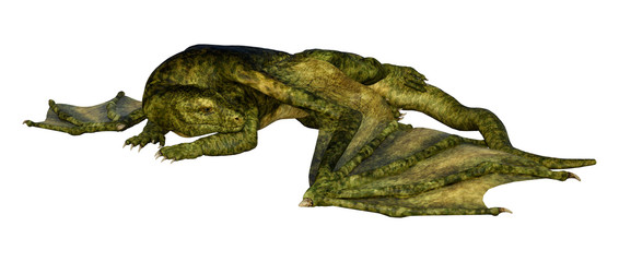 Obraz premium 3D Rendering Fairy Tale Dragon on White