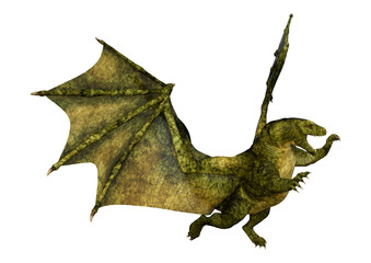 Fototapeta premium 3D Rendering Fairy Tale Dragon on White