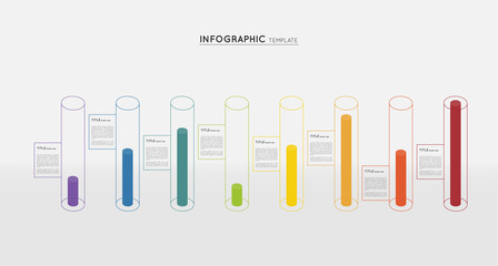 infographic colorful cylinders