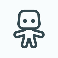 Collectible figure isolated icon, collectible toy linear vector icon