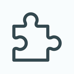 Puzzle piece isolated icon, web solution outline icon, puzzle games linear vector icon