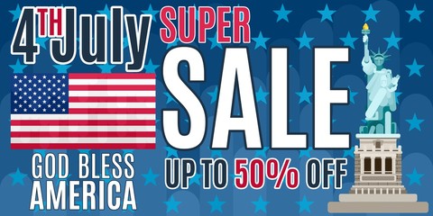 america independence day big poster sale on blue