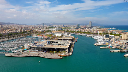 Fototapeta premium Sea view Barcelona Funicular