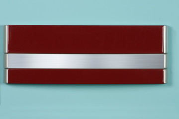 Objects made of aluminum, brass and similar materials for writing names, titles, numbers, sections.