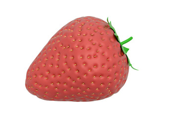 A big strawberry isolated on white background 3D illustration.