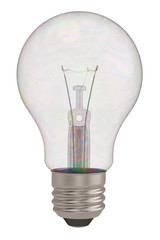 A big light bulb isolated on white background 3D illustration.