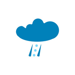 Weather forecast  icon of  rain with snow isolated on white background. Weather symbol  in modern style. For web site design and mobile apps. Vector illustration