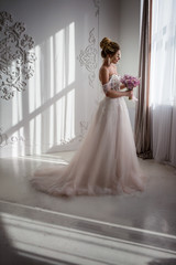 young beautiful bride on their wedding day