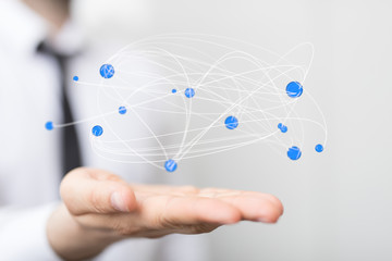 communication network  digital workforce 3d