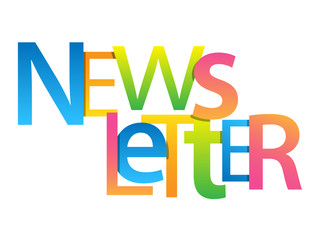 NEWSLETTER colorful vector mixed typography banner