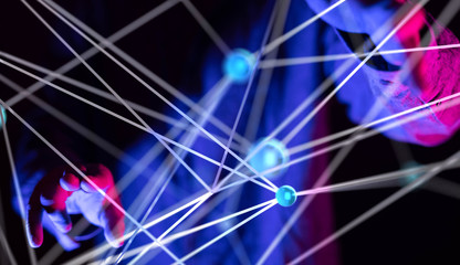 Abstract technology geometric and data