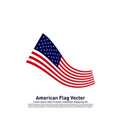 American Flag Vector illustration Design Template. Icon Symbol