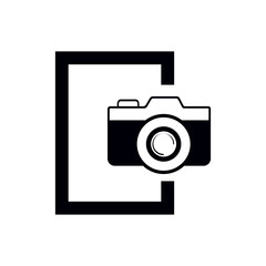 photo camera logo on a white background