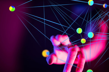 Abstract technology geometric and data