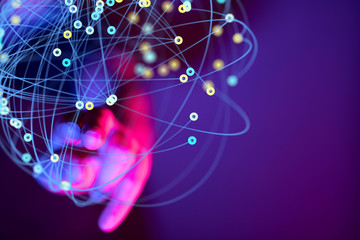 Abstract technology geometric and data