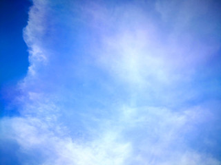 The white clouds in the sky background