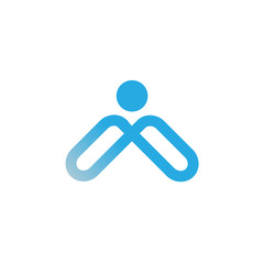 letter A that form the line unique vector logo