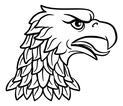 Eagle head Roman, German, Amercan or Russian heraldic symbol or team sports mascot