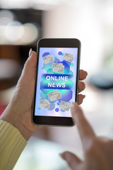 Online news concept on a smartphone