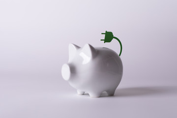 Obraz premium Green energy money savings. Green electric power