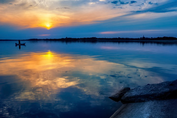 Beautiful lake Mietkow in Southern Poland near Wroclaw