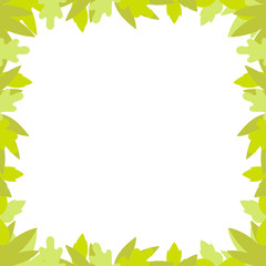 Vector frame of twigs of plants with leaves.Card design template, invitation, greeting card and more.