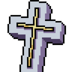 Obraz premium vector pixel art cross