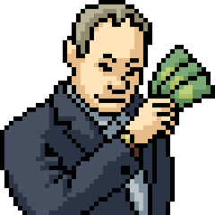 Fototapeta premium vector pixel art success man