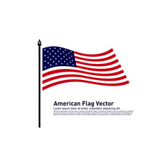 American Flag Vector illustration Design Template. Icon Symbol