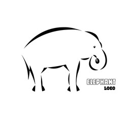 Schematic logo icon of  elephant.