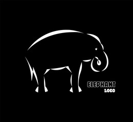 Schematic logo icon of  elephant.