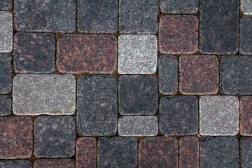 Concrete tile texture. City pavement background. Abstract stone brick pattern. Street sidewalk texture.