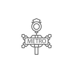 Metro, light, pointer icon. Element of Paris icon. Thin line icon for website design and development, app development