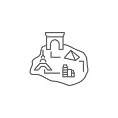 City, map, Paris icon. Element of Paris icon. Thin line icon for website design and development, app development