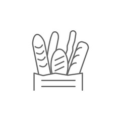 Baguette, bread, bakery icon. Element of Paris icon. Thin line icon for website design and development, app development