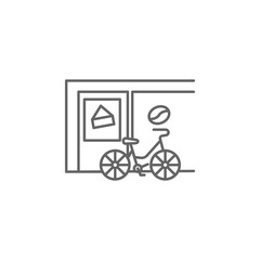 Bicycle, cafe icon. Element of Paris icon. Thin line icon for website design and development, app development