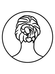 Fototapeta premium haare dutt frisur logo kreis rund schöner rücken von hinten frau weiblich blond girl mädchen sexy clipart design
