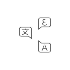 Translation, words icon. Element of translator icon. Thin line icon for website design and development, app development