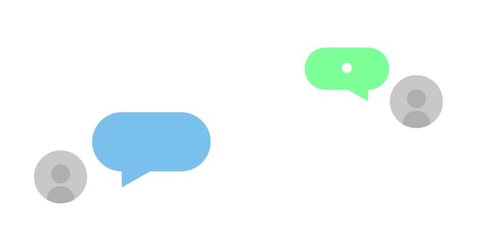 Text typing in messenger animation on a white or black background. Alpha Luma. 4k video