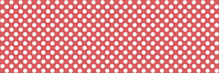 Wei&szlig;e Punkte auf rot - Nahtloser Hintergrund Banner