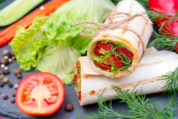Vegetable roll for a healthy lifestyle.