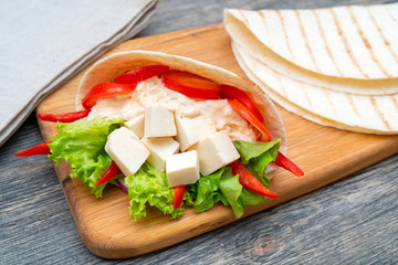 Vegetable roll for a healthy lifestyle.