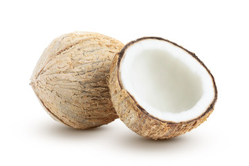 Coconuts isolated on white background.