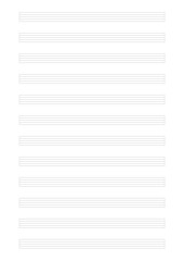 Vorlage für Notenpapier oder Notenblatt mit 5 Linien