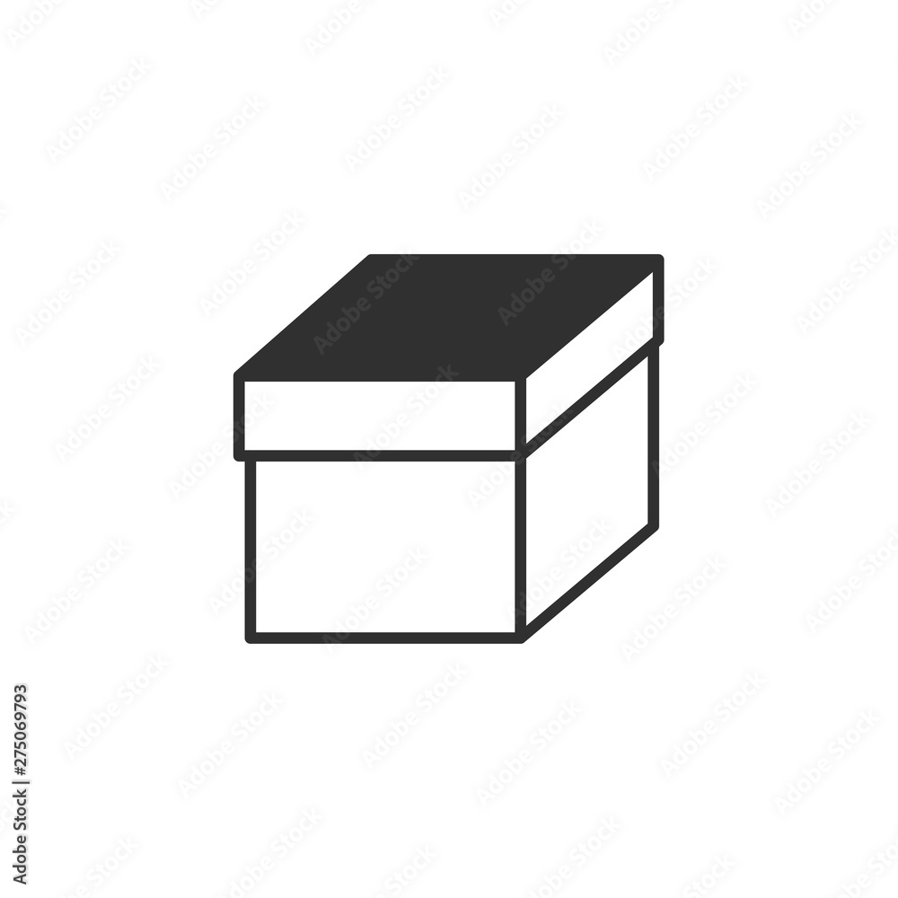 Leinwandbilder box icon template black color editable. box symbol style vector sign isolated on white background. s