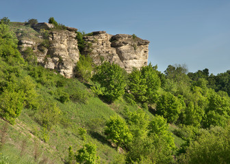 Fototapeta na wymiar Vorgolsky rocks near Yelets. Lipetsk region. Russia