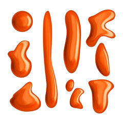 Realistic 3d Detailed Caramel Drops Set. Vector